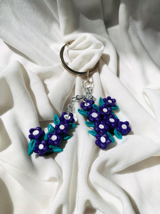 JK (Jungkook of BTS) floral keychain/ key ring/ key tag