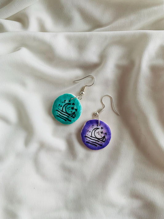 Moon set embossed two tone coloured Earrings especially made for Run seokjin ep tour of BTS Jin