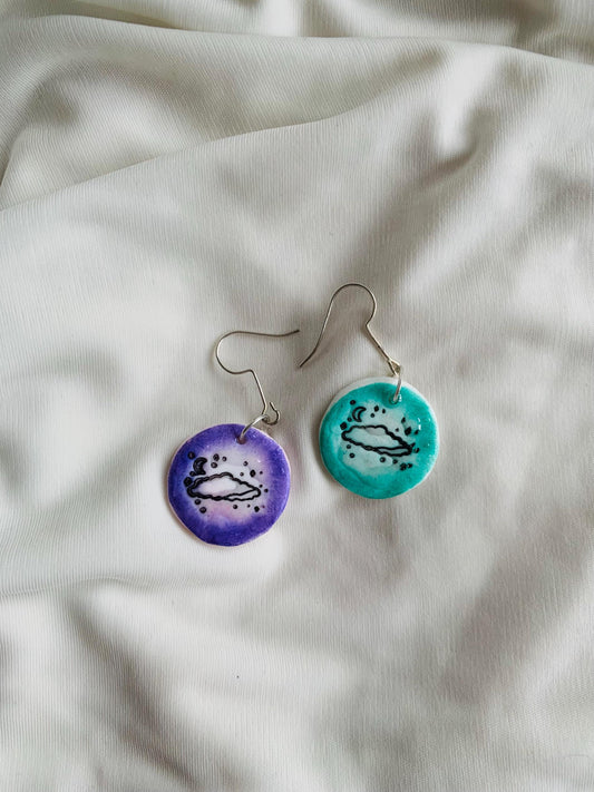 Cute moon with a cloud embossed in two tone coloured Earrings especially made for Run seokjin ep tour of BTS Jin