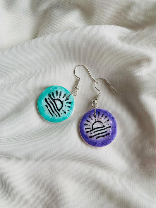 Sunset embossed in two tone coloured Earrings especially made for Run seokjin ep tour of BTS Jin