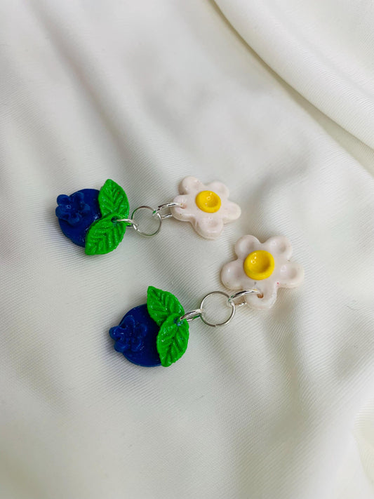 Blueberry with a Blossom earrings