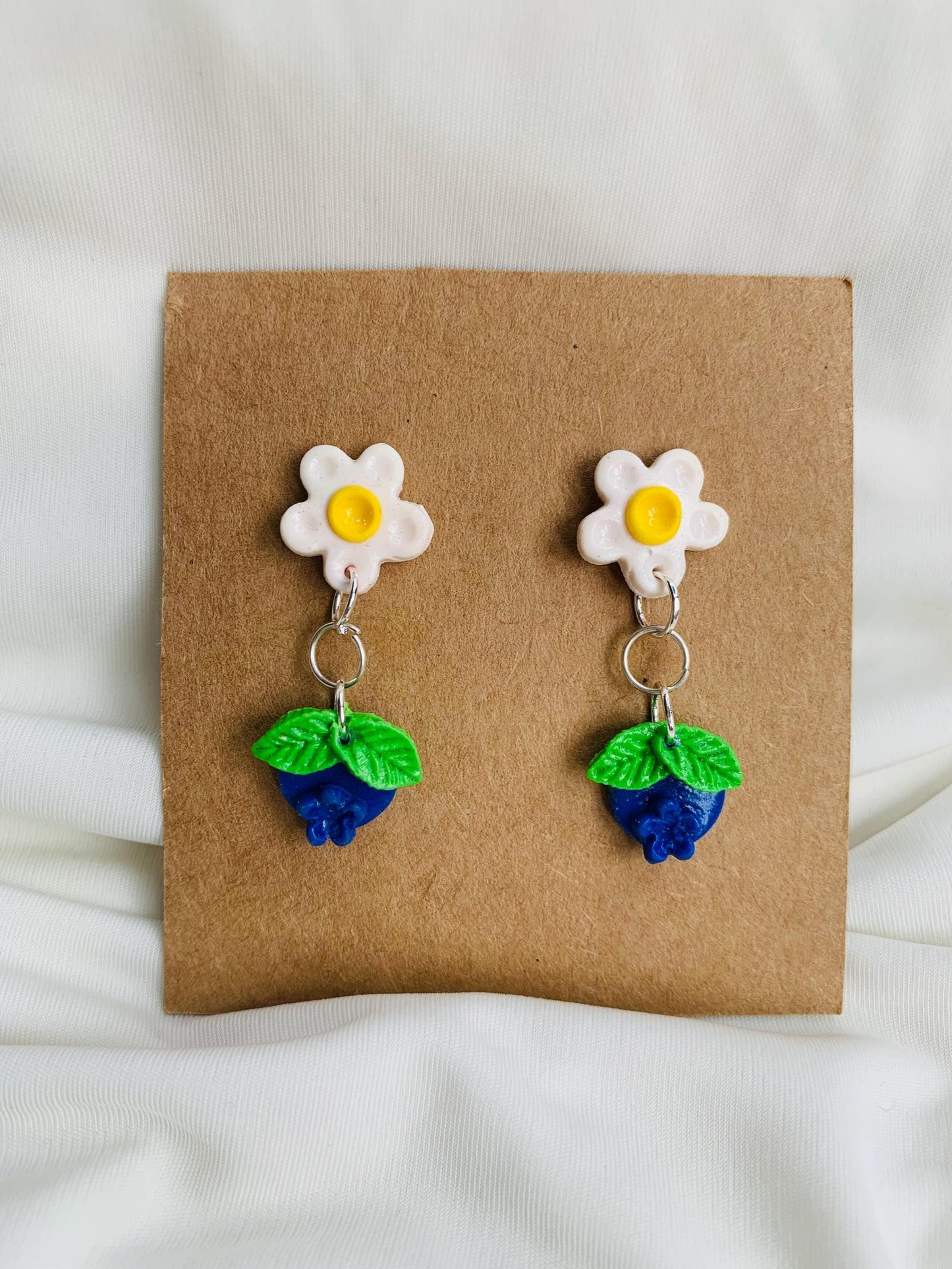 Blueberry with a Blossom earrings