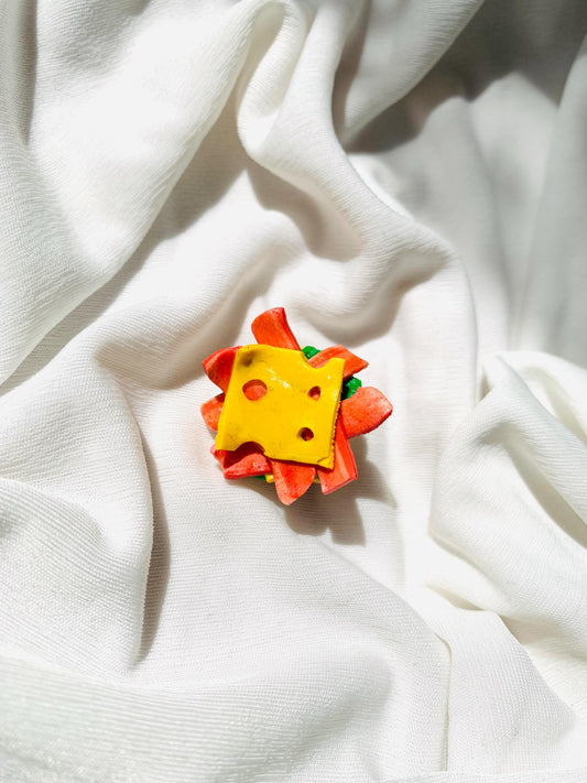 Bacon & Cheese sandwich Brooch/ pin/ clip
