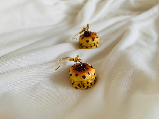 Chocolate chip pancakes earrings