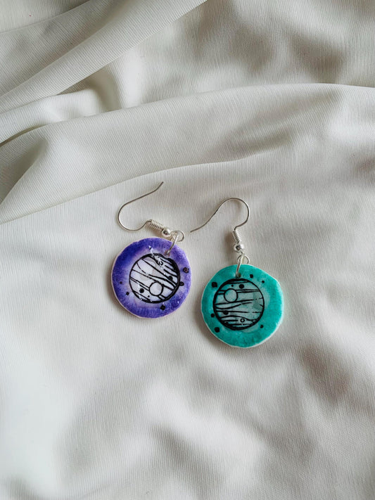 Jupiter embossed in two tone coloured Earrings especially made for Run seokjin ep tour of BTS Jin