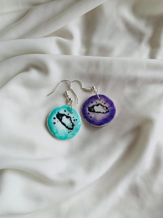 Cute clouds embossed in two tone coloured Earrings especially made for Run seokjin ep tour of BTS Jin