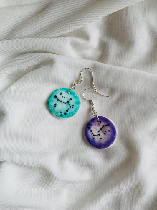 The plough star constellation embossed in two tone coloured Earrings especially made for Run seokjin ep tour of BTS Jin