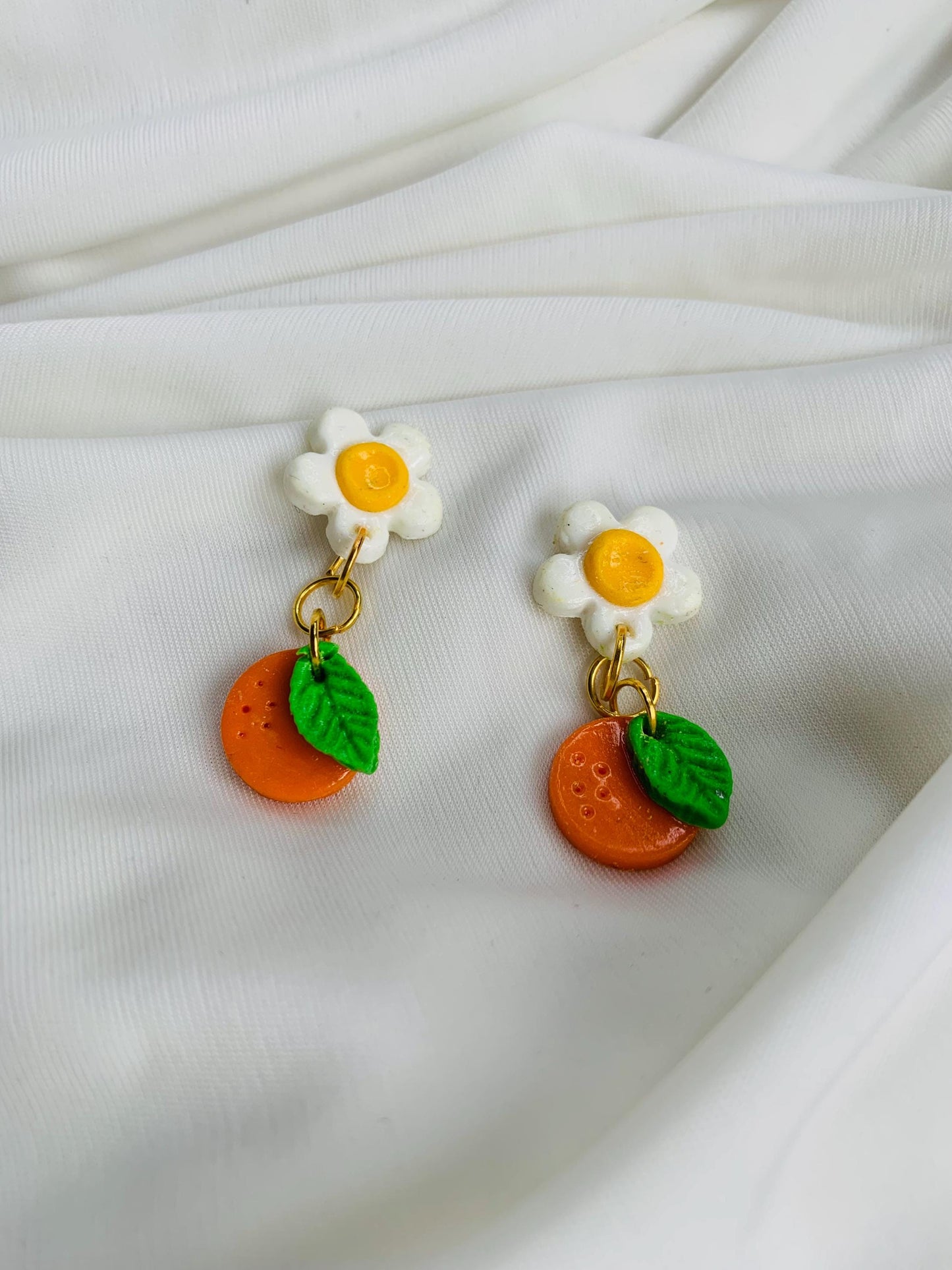 Oranges and blossoms earrings