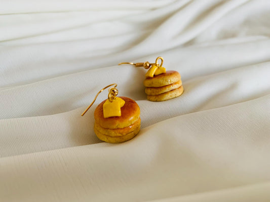 Butter on pancakes earrings