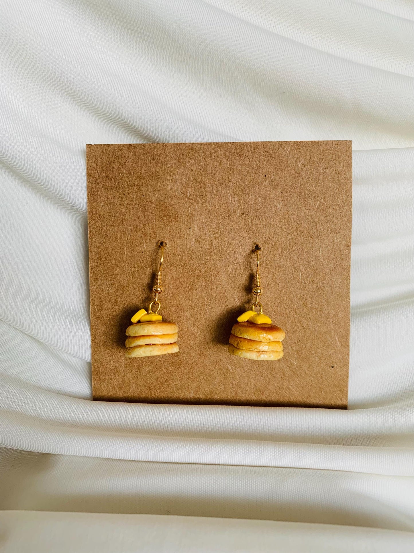 Butter on pancakes earrings