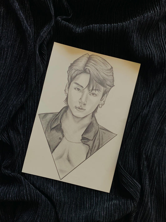 CK Jungkook of BTS pencil Art Print/Poster, Fanart, Matte, K-Pop, Gift, BTS