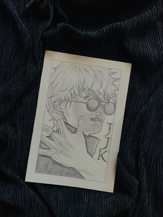 Gojo Jungkook of BTS pencil Art Print/Poster, Fanart, Matte, K-Pop, Gift, BTS