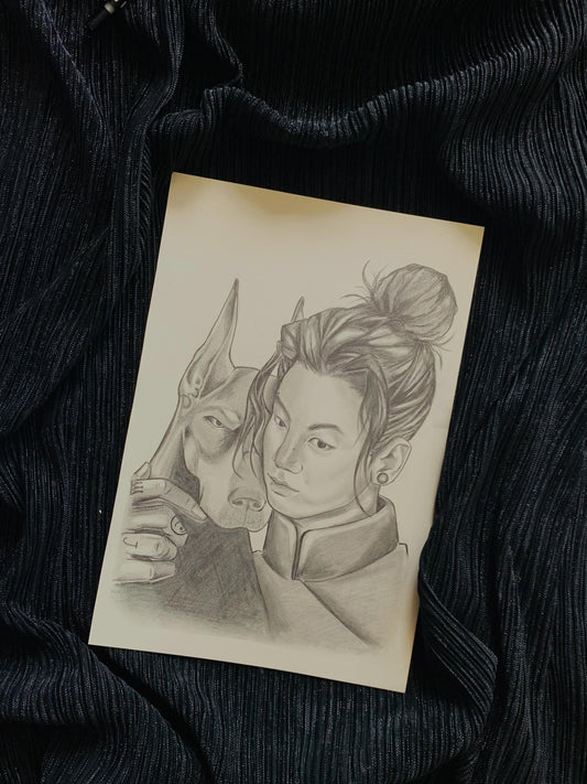 Geto Jungkook of BTS pencil Art Print/Poster, Fanart, Matte, K-Pop, Gift, BTS