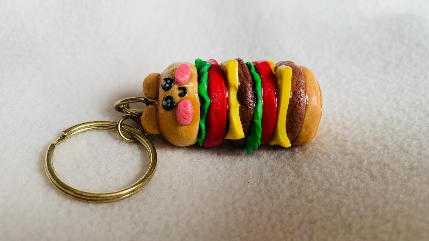 Kawaii burger keychain