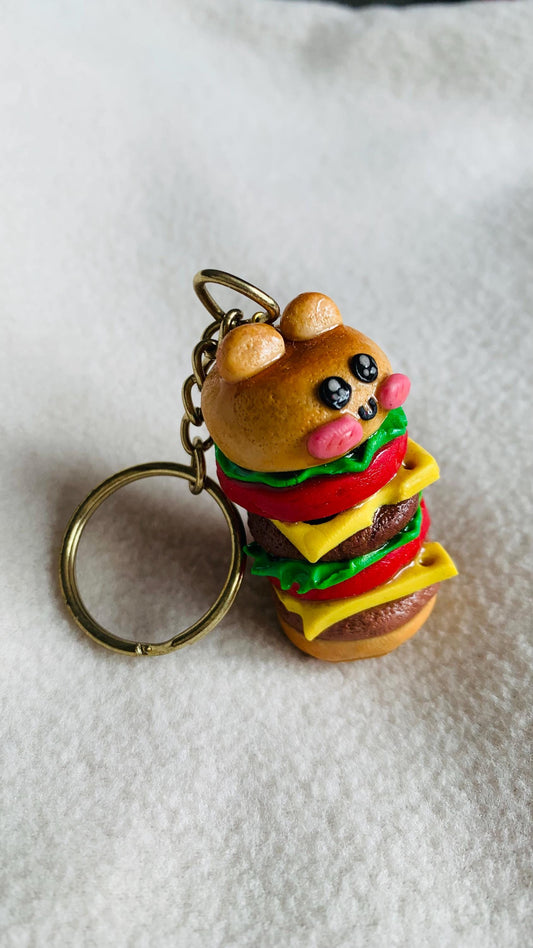Kawaii burger keychain