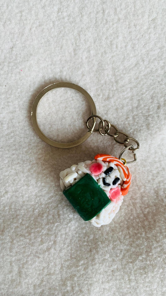 Kawaii salmon onigiri keychain