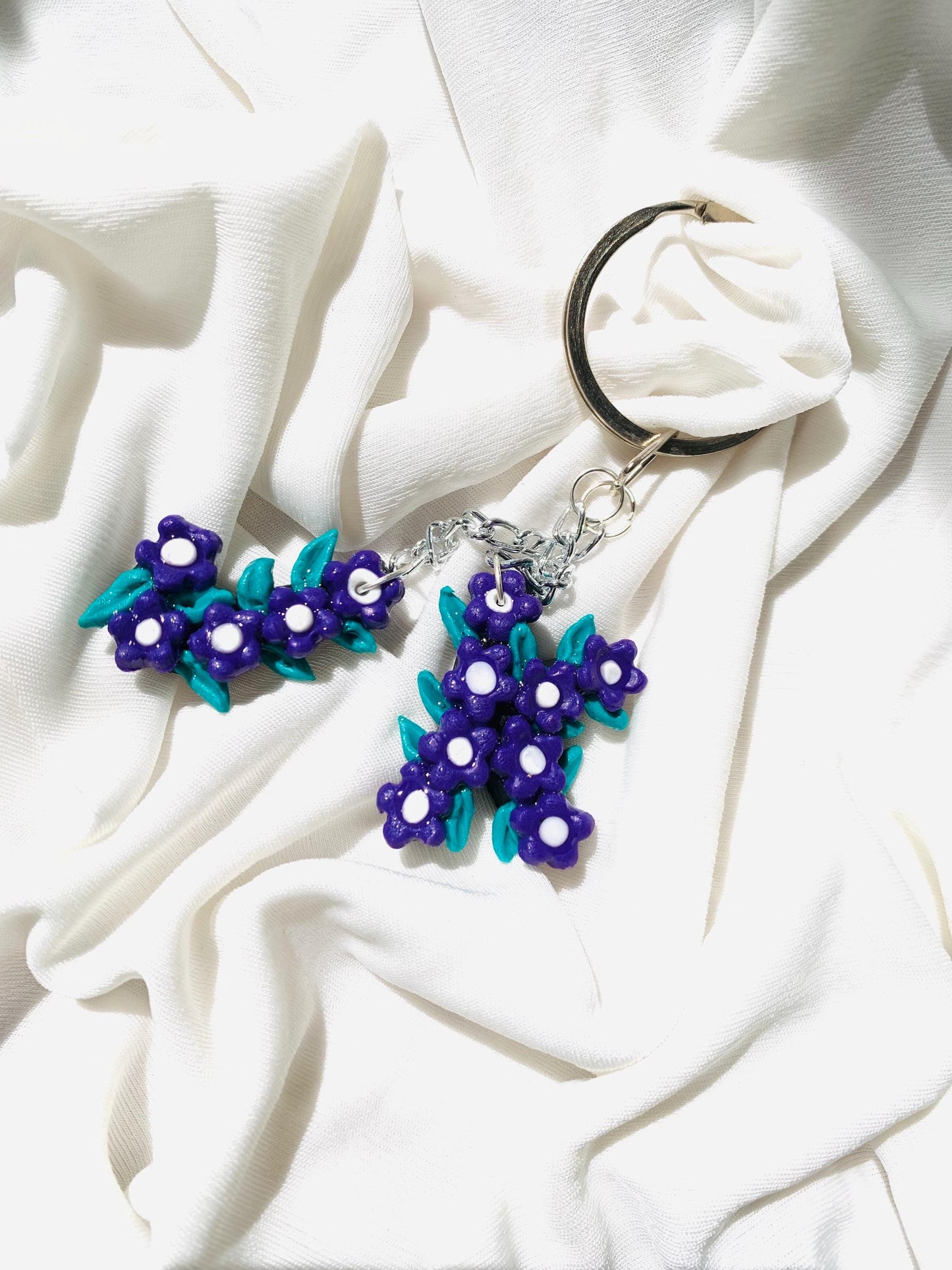 JK (Jungkook of BTS) floral keychain/ key ring/ key tag