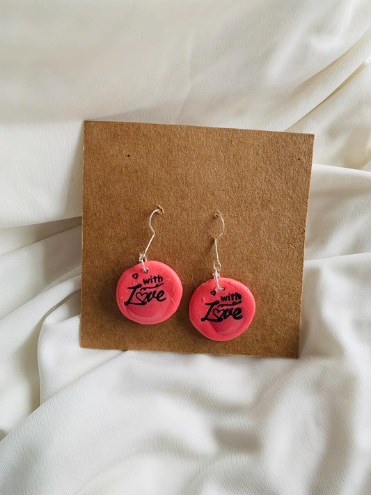 With love” embossed Earrings especially made for Run seokjin ep tour of BTS Jin