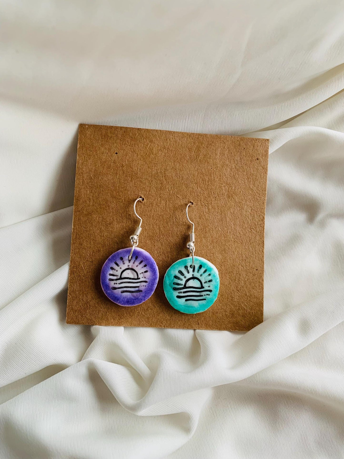 Sunset embossed in two tone coloured Earrings especially made for Run seokjin ep tour of BTS Jin