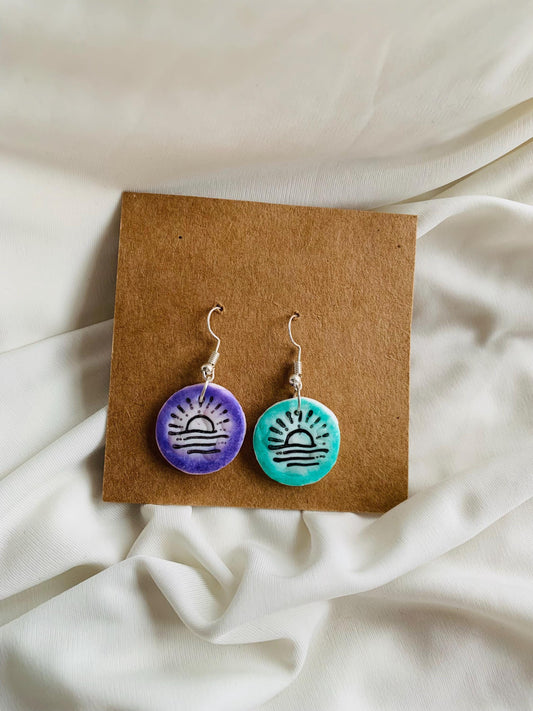 Sunset embossed in two tone coloured Earrings especially made for Run seokjin ep tour of BTS Jin