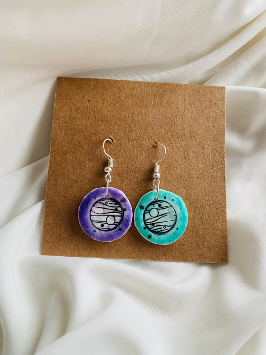 Jupiter embossed in two tone coloured Earrings especially made for Run seokjin ep tour of BTS Jin