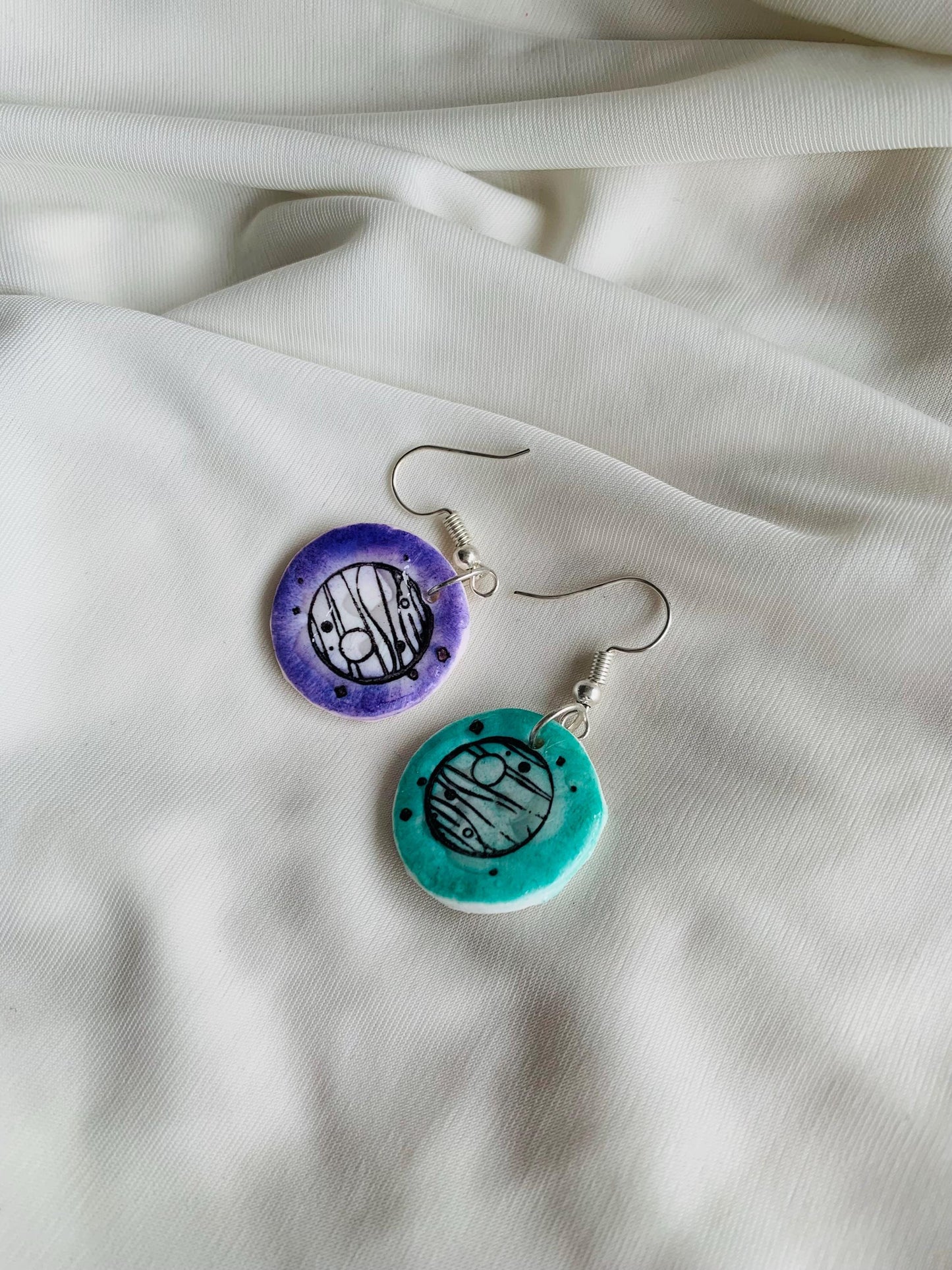 Jupiter embossed in two tone coloured Earrings especially made for Run seokjin ep tour of BTS Jin