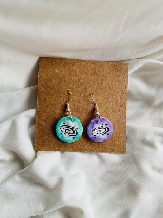 Milky Way galaxy embossed in two tone coloured Earrings especially made for Run seokjin ep tour of BTS Jin