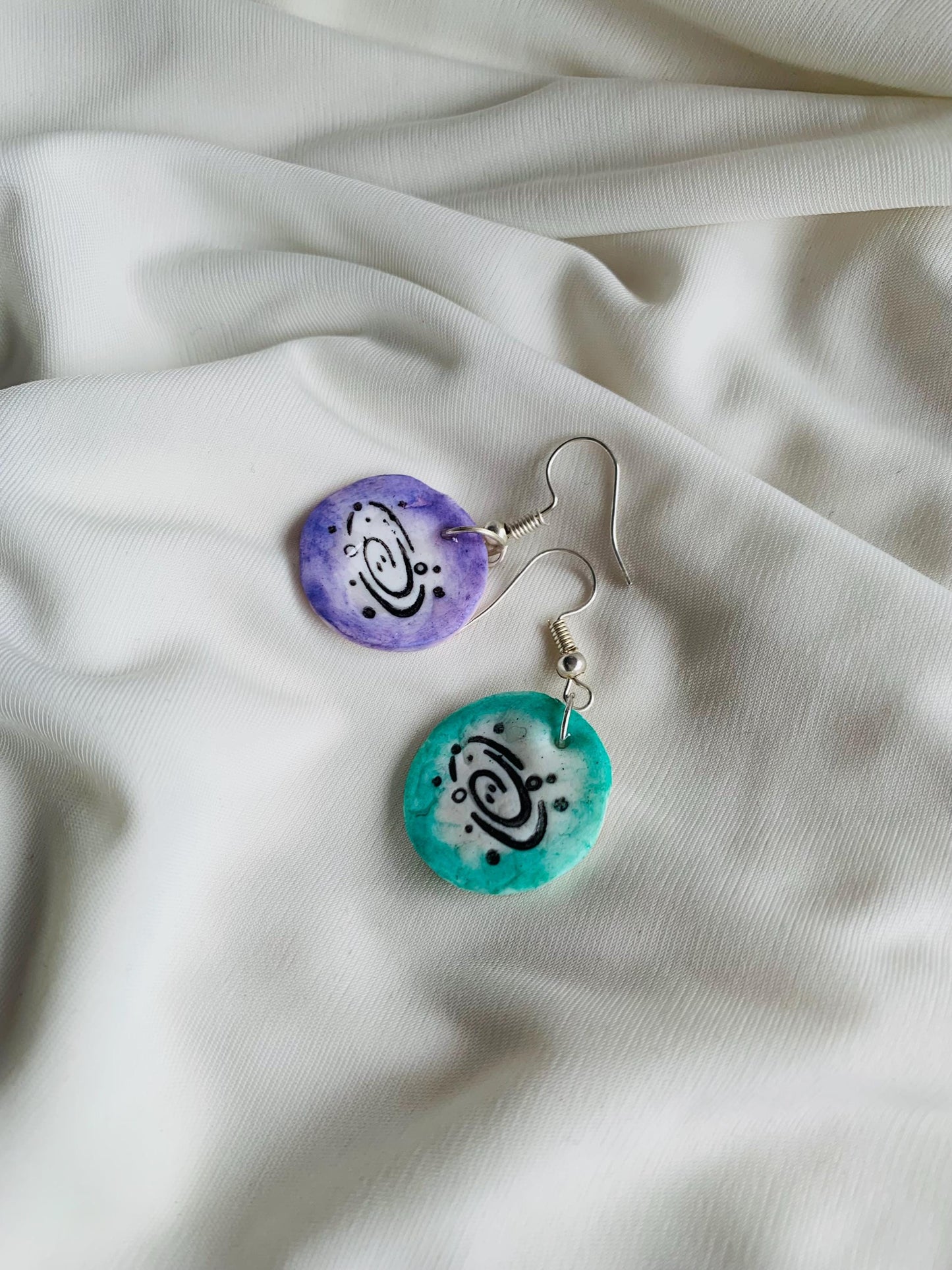Milky Way galaxy embossed in two tone coloured Earrings especially made for Run seokjin ep tour of BTS Jin