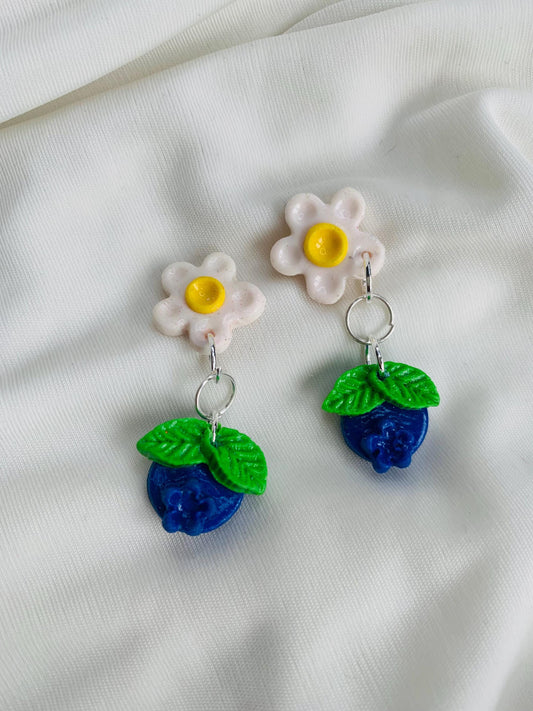 Blueberry with a Blossom earrings