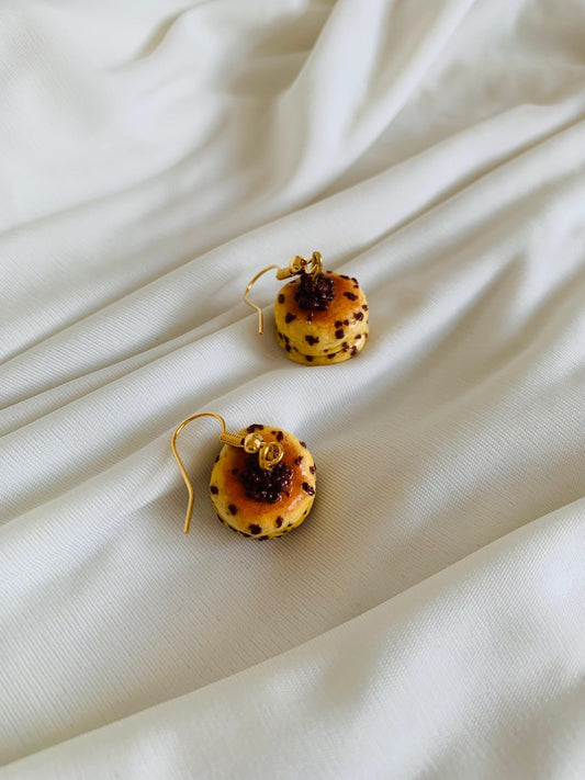 Chocolate chip pancakes earrings