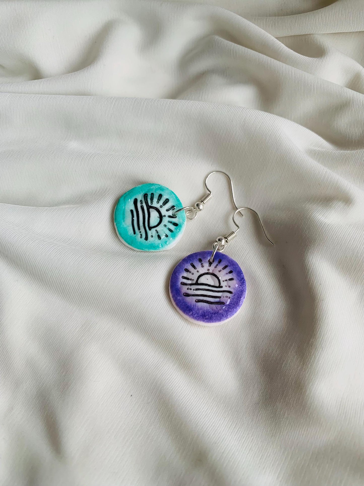 Sunset embossed in two tone coloured Earrings especially made for Run seokjin ep tour of BTS Jin