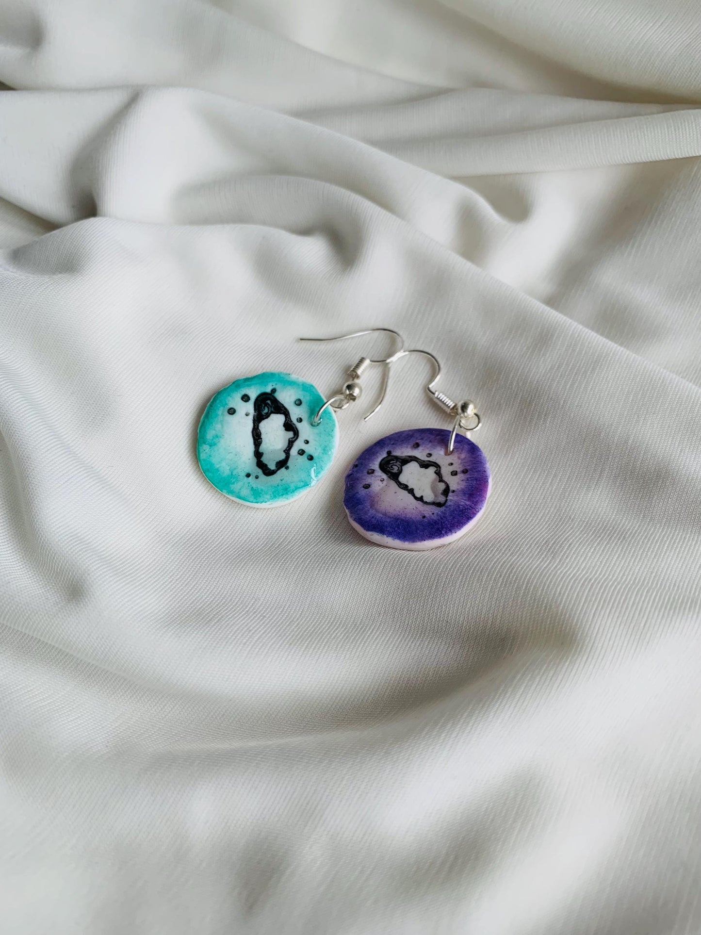 Cute clouds embossed in two tone coloured Earrings especially made for Run seokjin ep tour of BTS Jin