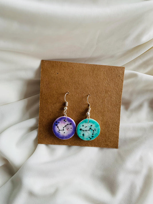 The plough star constellation embossed in two tone coloured Earrings especially made for Run seokjin ep tour of BTS Jin