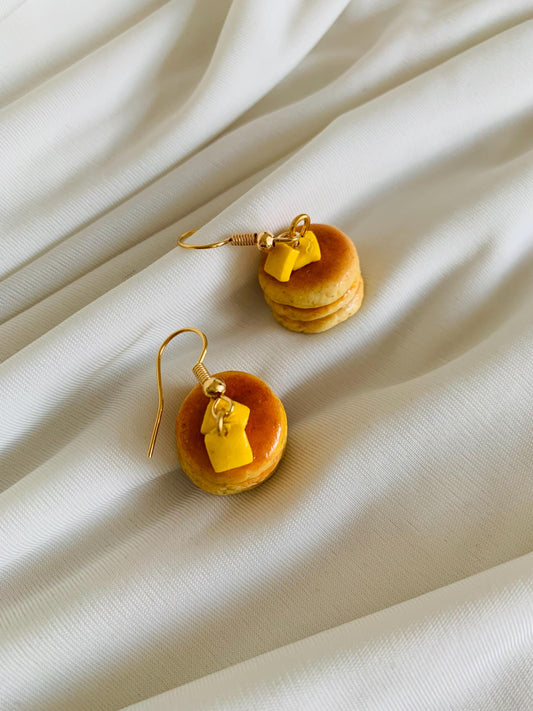 Butter on pancakes earrings
