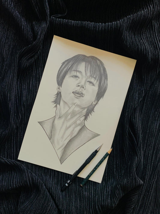Jimin of BTS pencil Art Print/Poster, Fanart, Matte, K-Pop, Gift, BTS