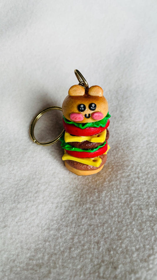 Kawaii burger keychain