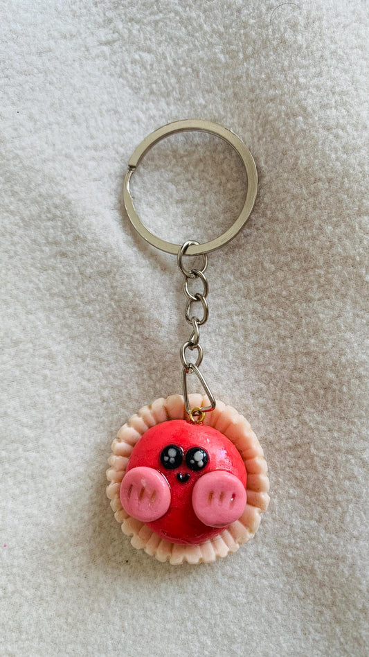 Kawaii strawberry mochi keychain