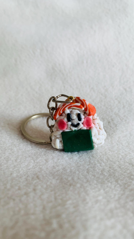 Kawaii salmon onigiri keychain