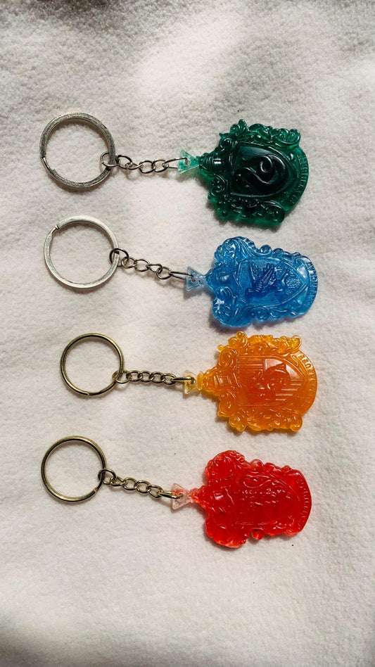 Resin Matte finish Harry Potter houses keychain