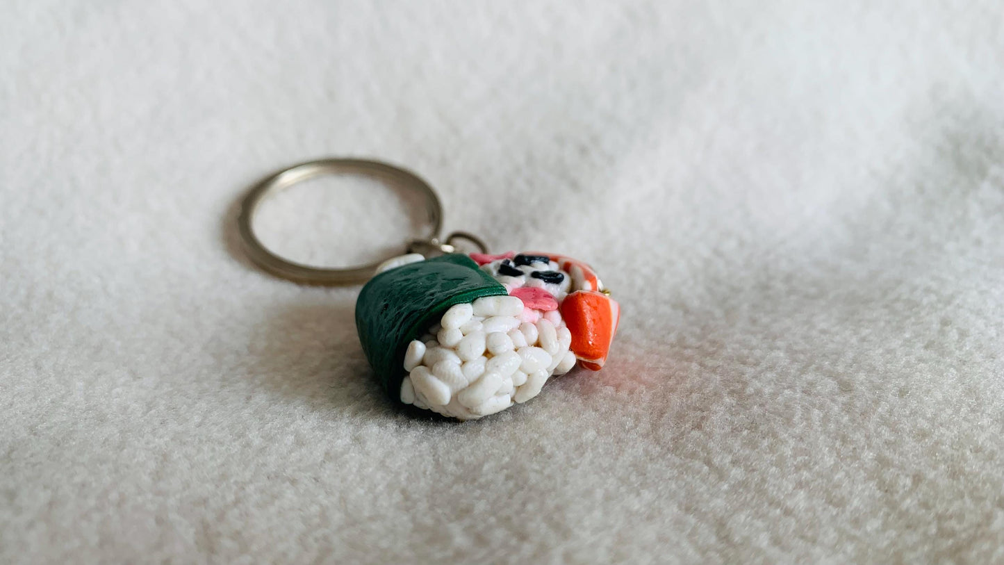 Kawaii salmon onigiri keychain